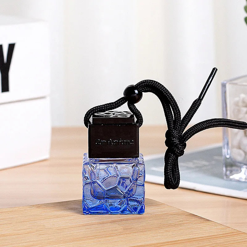 Car Essential Oil Diffuser Fragrance Air Freshener Scent Perfume Bottle Ornament Hanging Empty Bottle Interior Accessory