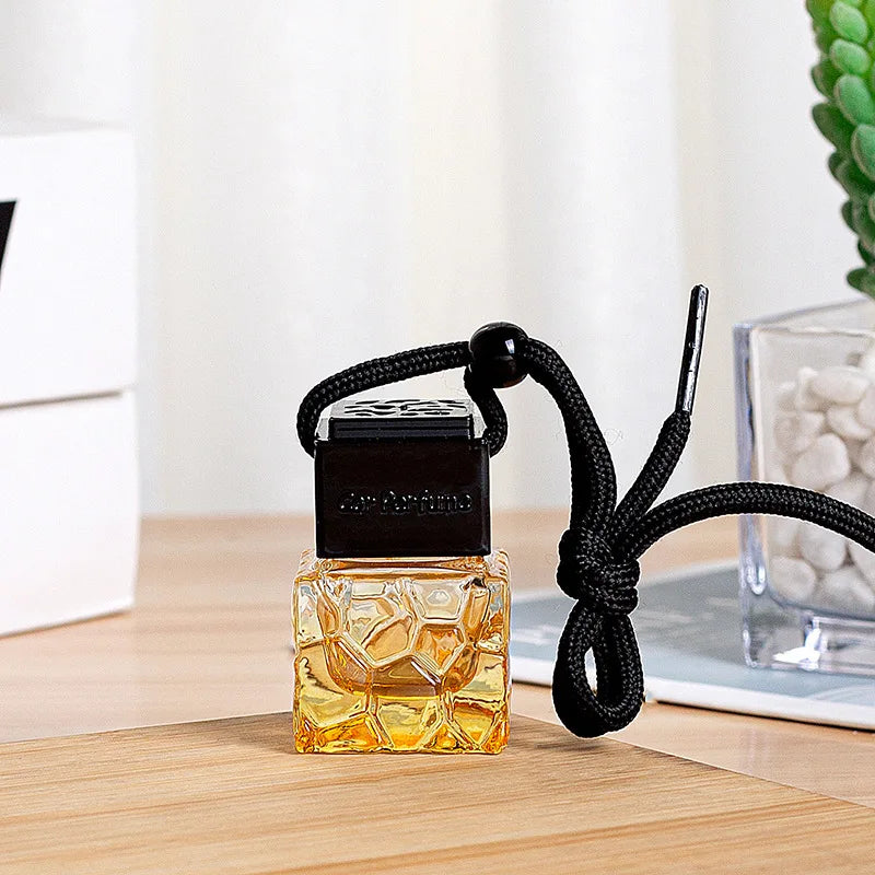 Car Essential Oil Diffuser Fragrance Air Freshener Scent Perfume Bottle Ornament Hanging Empty Bottle Interior Accessory