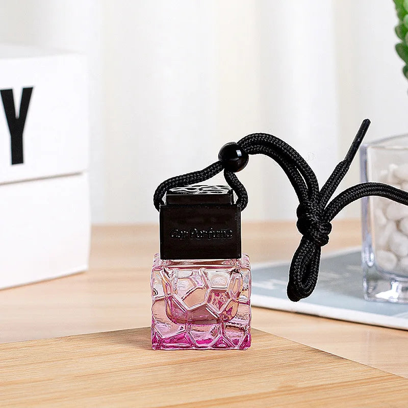 Car Essential Oil Diffuser Fragrance Air Freshener Scent Perfume Bottle Ornament Hanging Empty Bottle Interior Accessory
