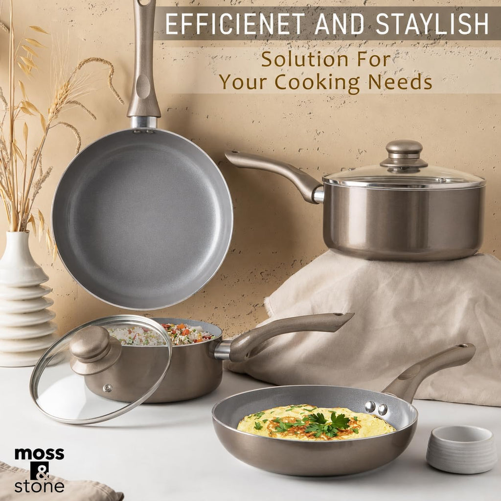Pots and Pans Set Nonstick, 6-Piece Induction Cookware Set