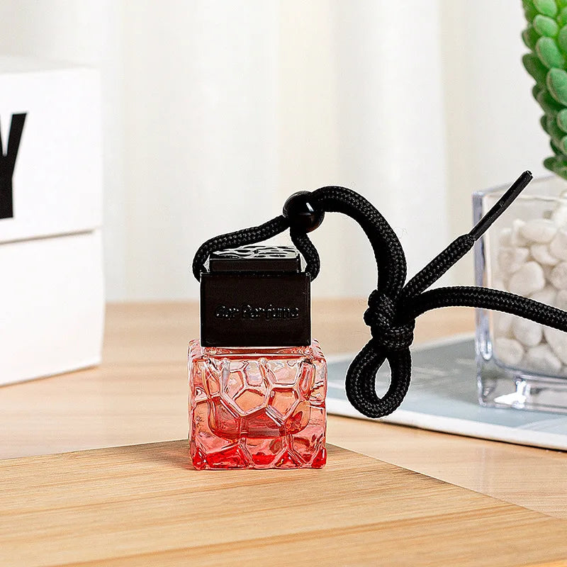 Car Essential Oil Diffuser Fragrance Air Freshener Scent Perfume Bottle Ornament Hanging Empty Bottle Interior Accessory