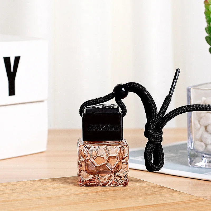 Car Essential Oil Diffuser Fragrance Air Freshener Scent Perfume Bottle Ornament Hanging Empty Bottle Interior Accessory