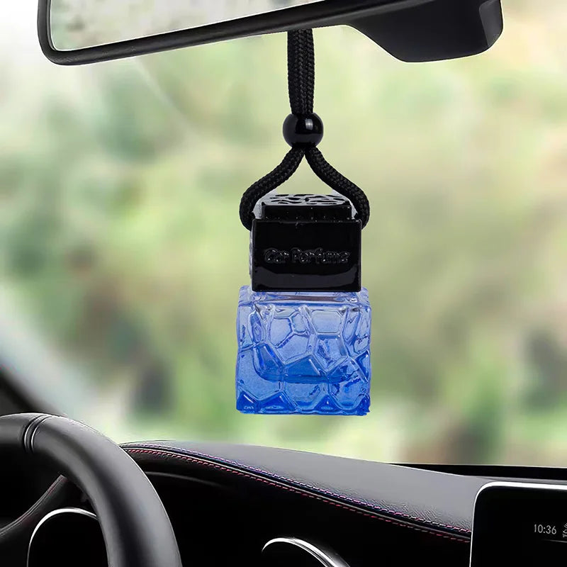 Car Essential Oil Diffuser Fragrance Air Freshener Scent Perfume Bottle Ornament Hanging Empty Bottle Interior Accessory