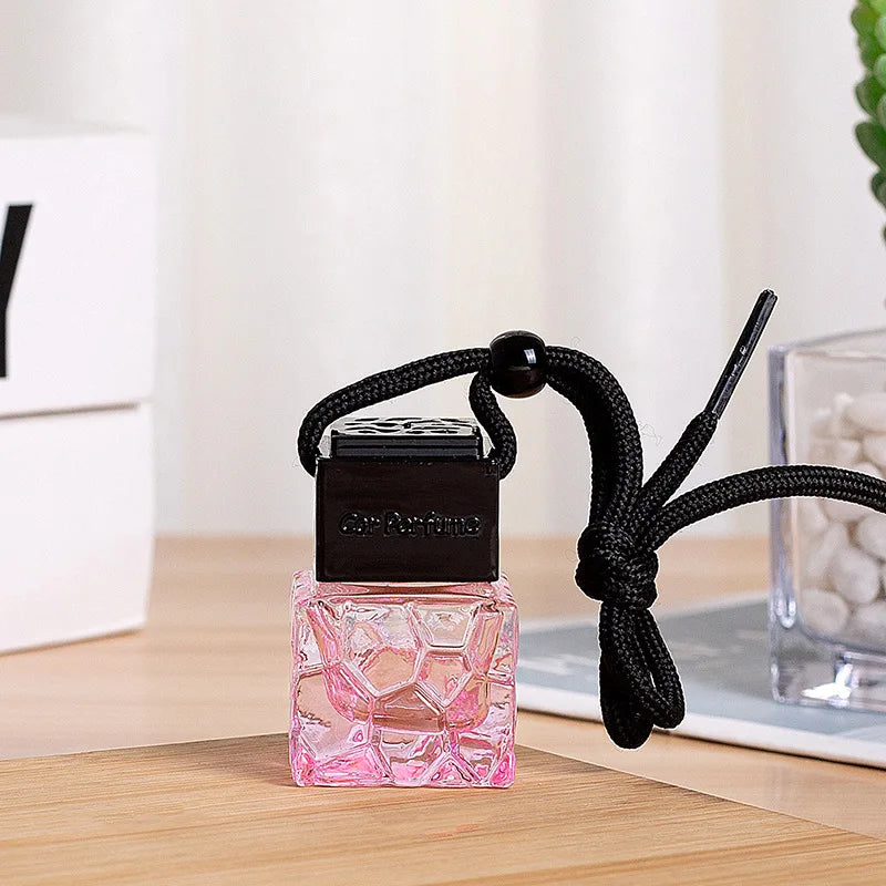 Car Essential Oil Diffuser Fragrance Air Freshener Scent Perfume Bottle Ornament Hanging Empty Bottle Interior Accessory