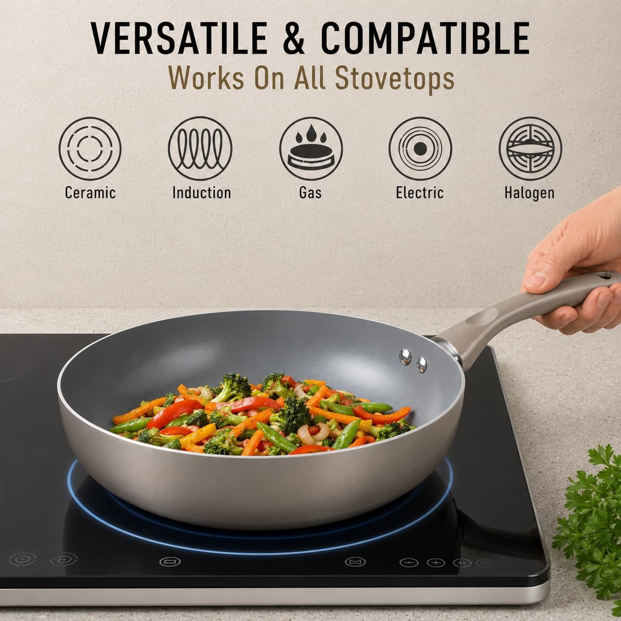 Pots and Pans Set Nonstick, 6-Piece Induction Cookware Set