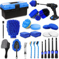 27Pcs Car Detailing Kit, Car Cleaning Kit, Car Detailing Brush Set, Drill Brush Set, Car Detailing Brushes, Car Wash Kit, Car Accessories, Car Cleaning Supplies for Interior, Exterior, Wheels